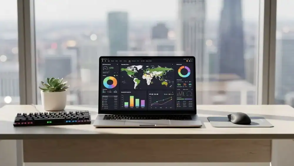 Digital workspace representing nationwide business reach