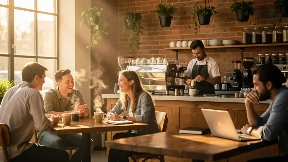 Local business serving customers in neighborhood setting