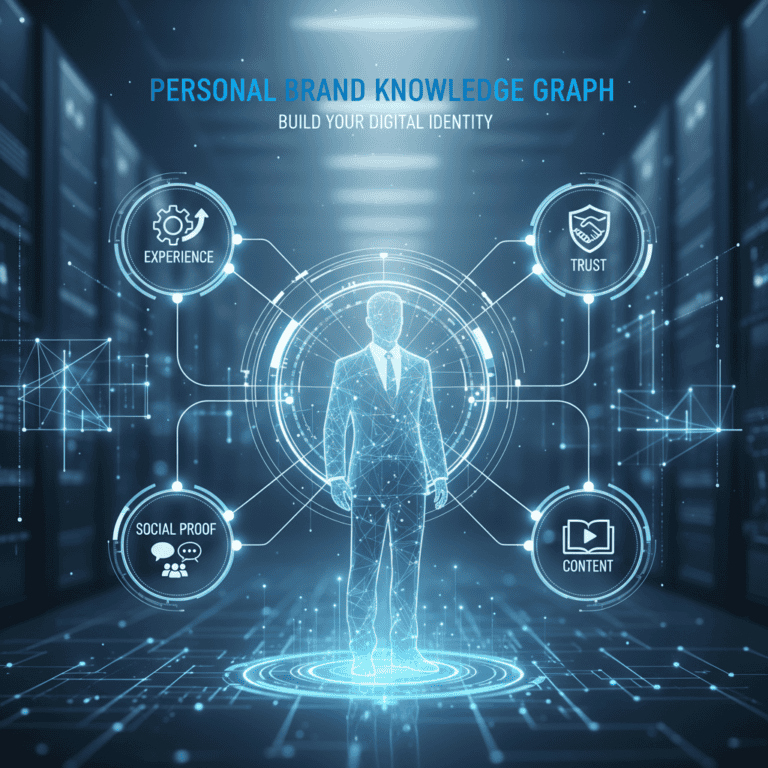 Digital identity and branding concepts with futuristic human figure.