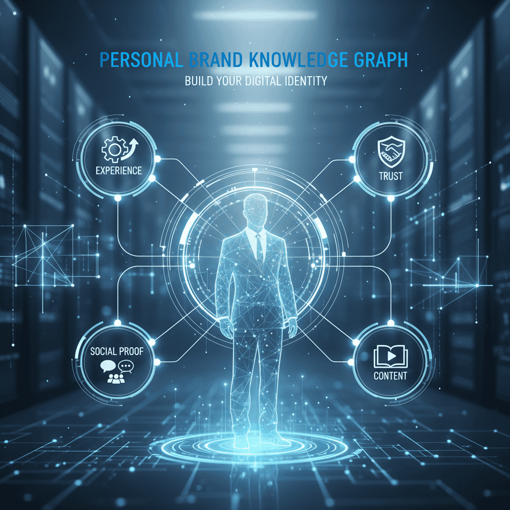 Digital identity and branding concepts with futuristic human figure.