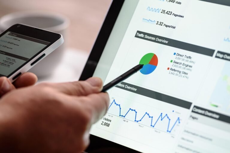 Small business owner reviewing generative search results connected to local listings, reviews, and website content.